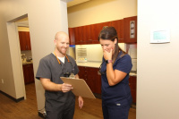 Emily and Dr. Fisher collaborating