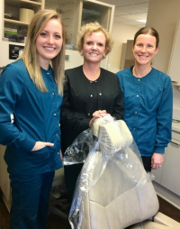 Olivia, Shawna and Amy from the wonderful Hygiene team at Bryan Hill, DDS in North Spokane.