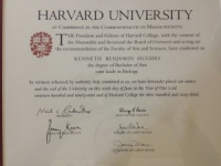 Dr. Kenneth Hughes Harvard University Diploma 8