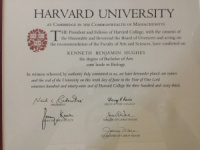 Dr. Kenneth Hughes Harvard University Diploma 28