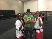 Got my black belt with my oldest daugher, cheered on by my stepson. What a day!! 3