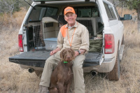 Dr Clark on the trail with his best friend, Gunner 2