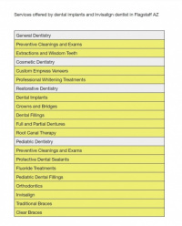 Services offered by dental implants and Invisalign dentist in Flagstaff AZ 8